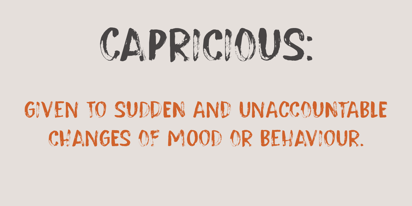Пример шрифта Capricious #5